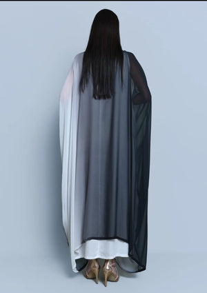 Georgette Crepe Abaya Black Ombre