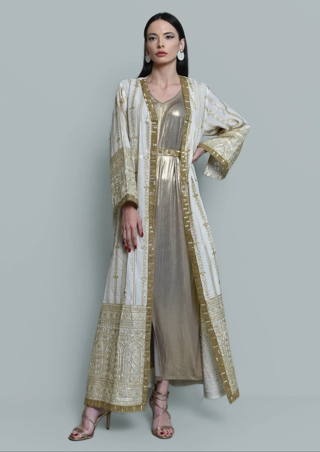 Gold embroidered Abaya set