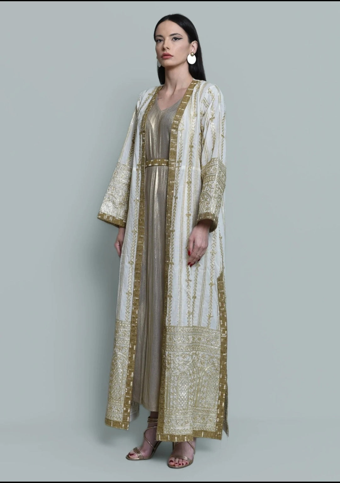 Gold embroidered Abaya set
