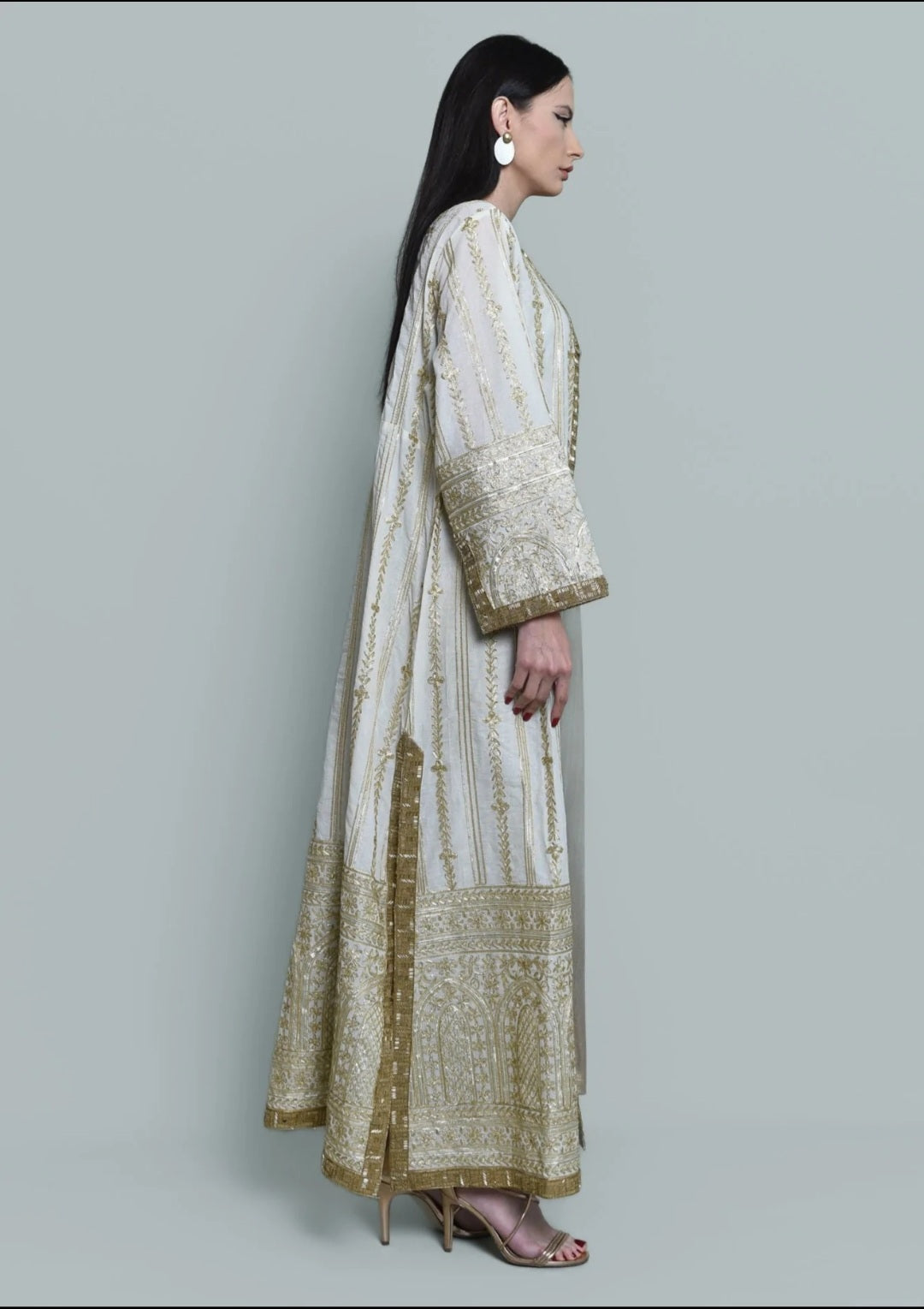 Gold embroidered Abaya set