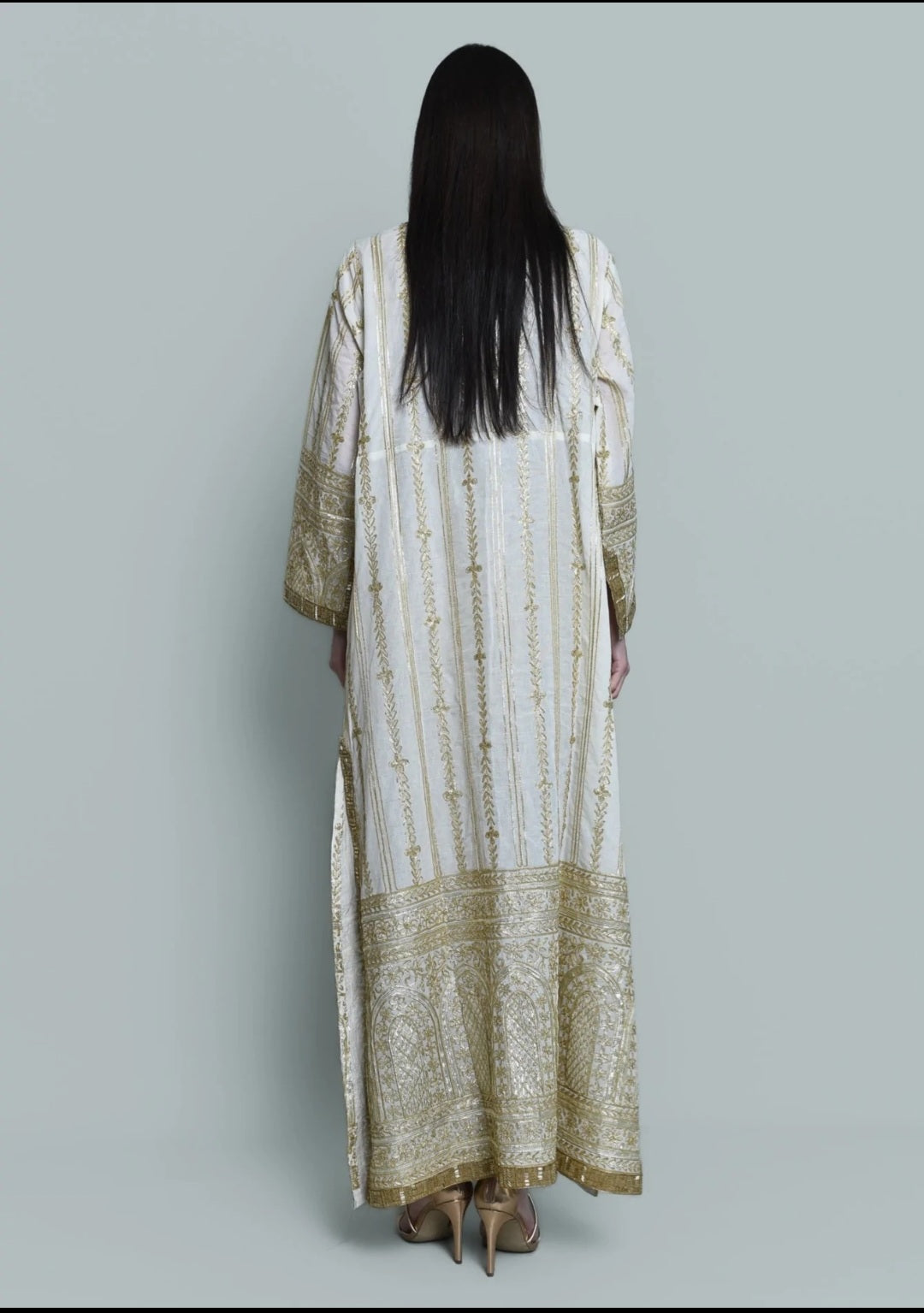 Gold embroidered Abaya set