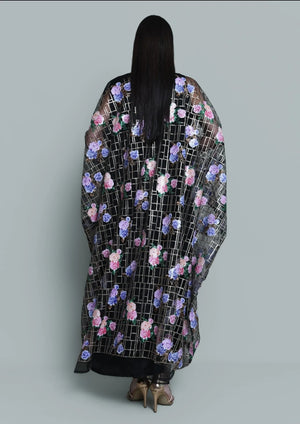 Tulle Sequence Embroidered Abaya