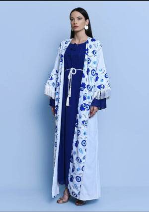 Cotton Crepe Kaftan Eye Print