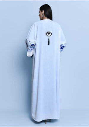 Cotton Crepe Kaftan Eye Print