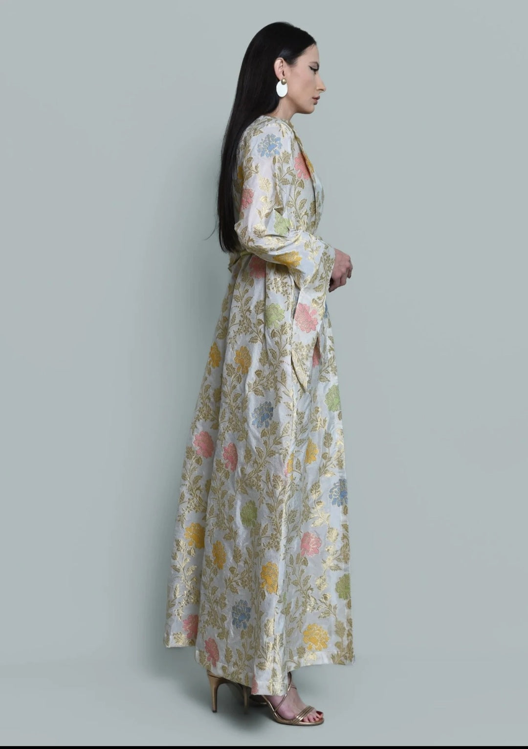 Jaqquard satin kaftan