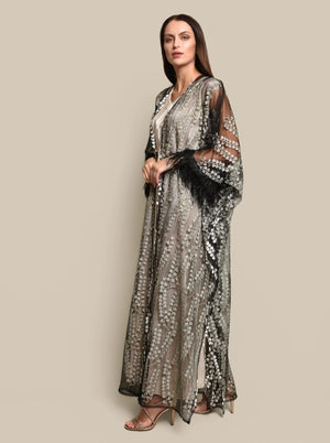 Tulle 3D Embroidery Abaya