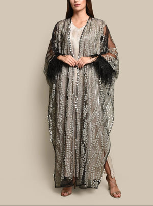 Tulle 3D Embroidery Abaya