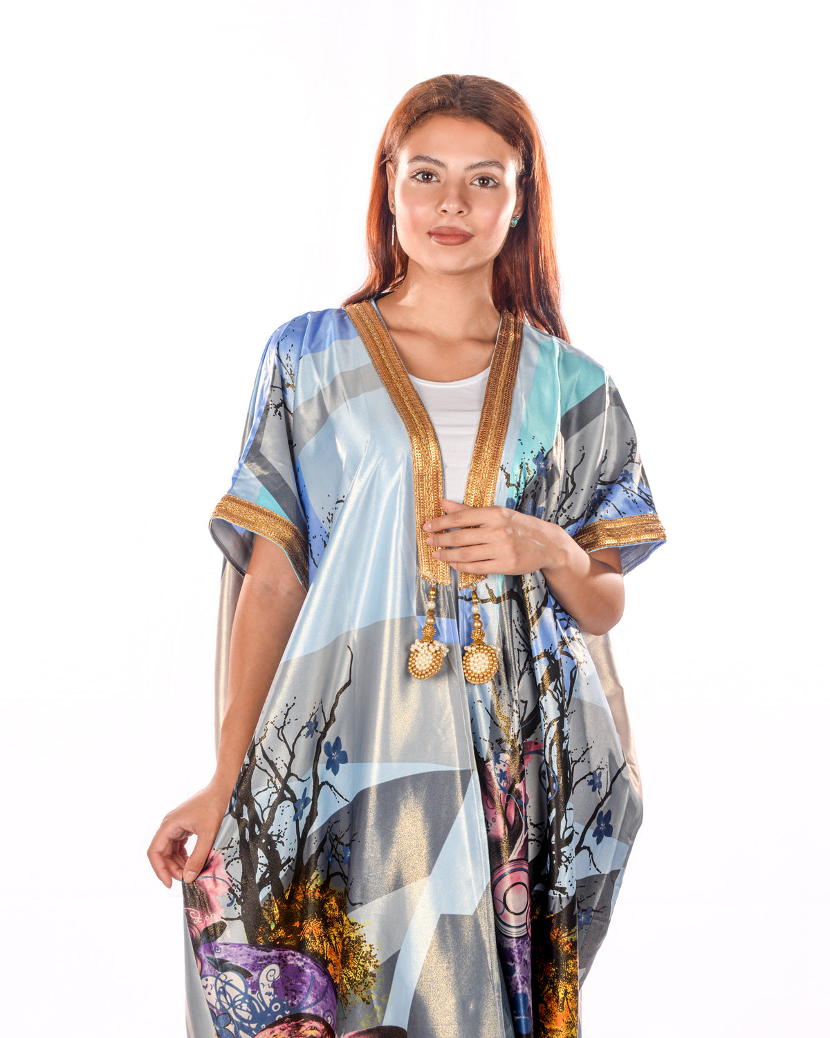 Silk Satin Multicolor Bisht