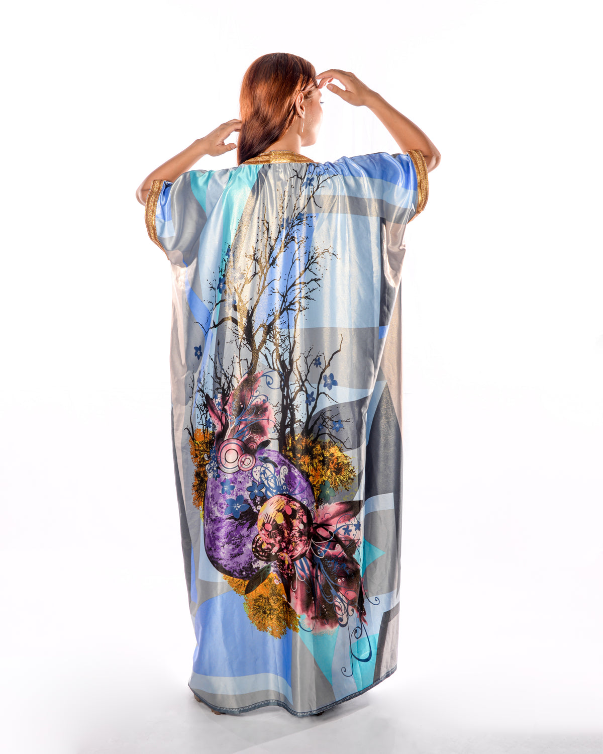 Silk Satin Multicolor Bisht