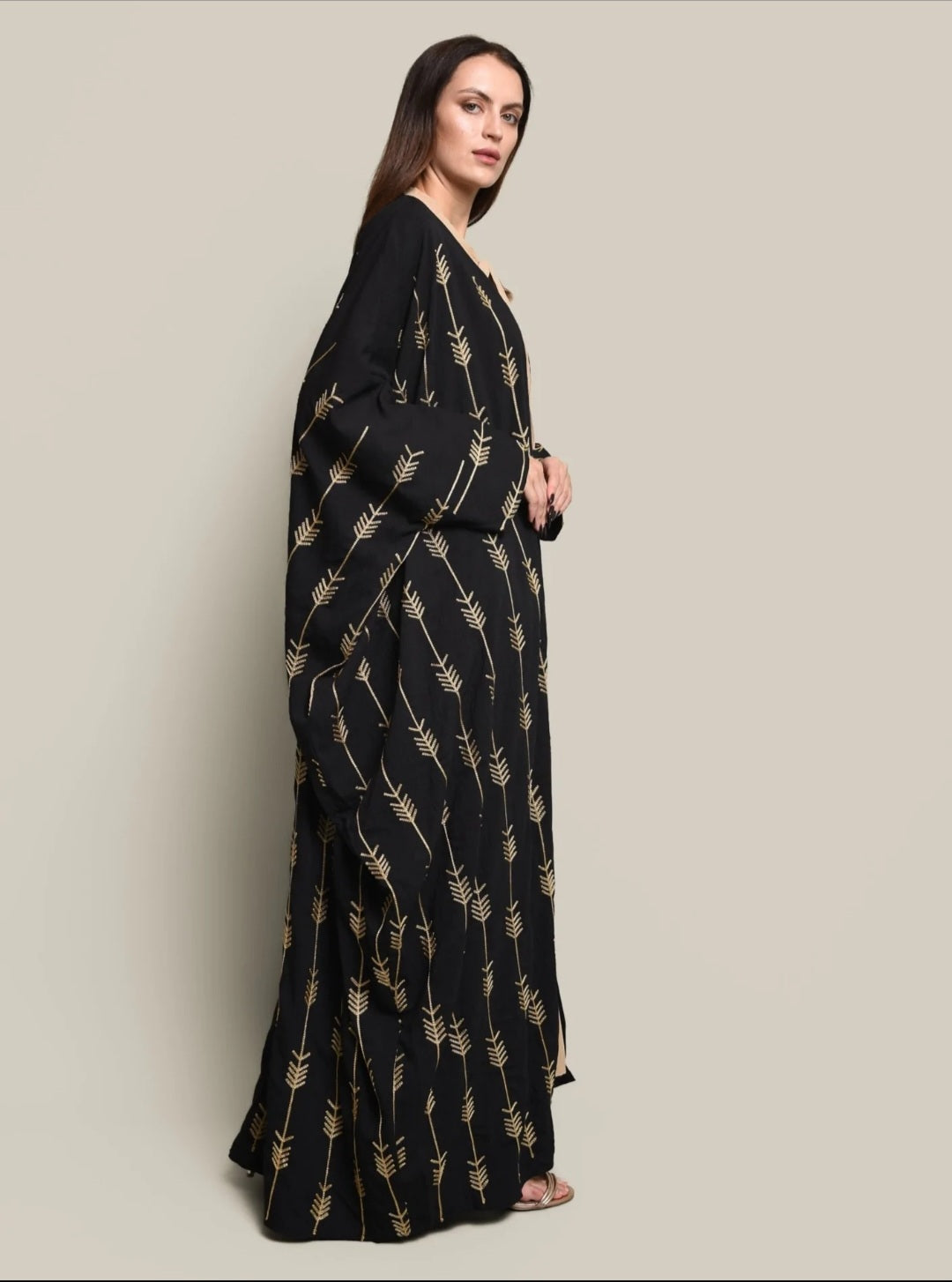 Crepe linen abaya