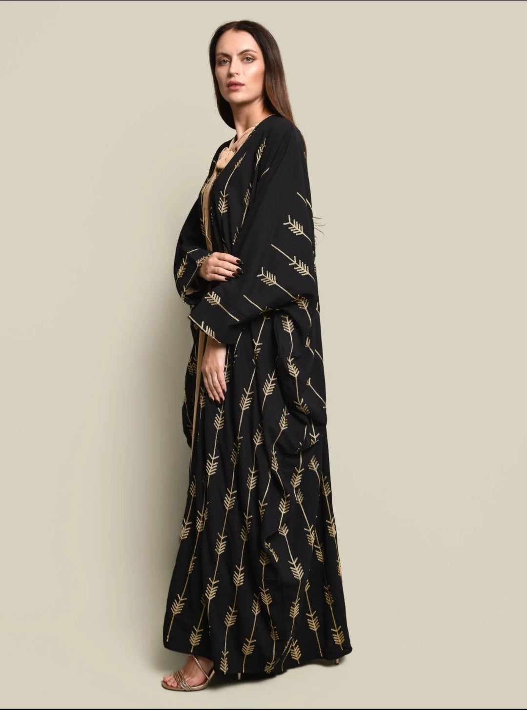 Crepe linen abaya