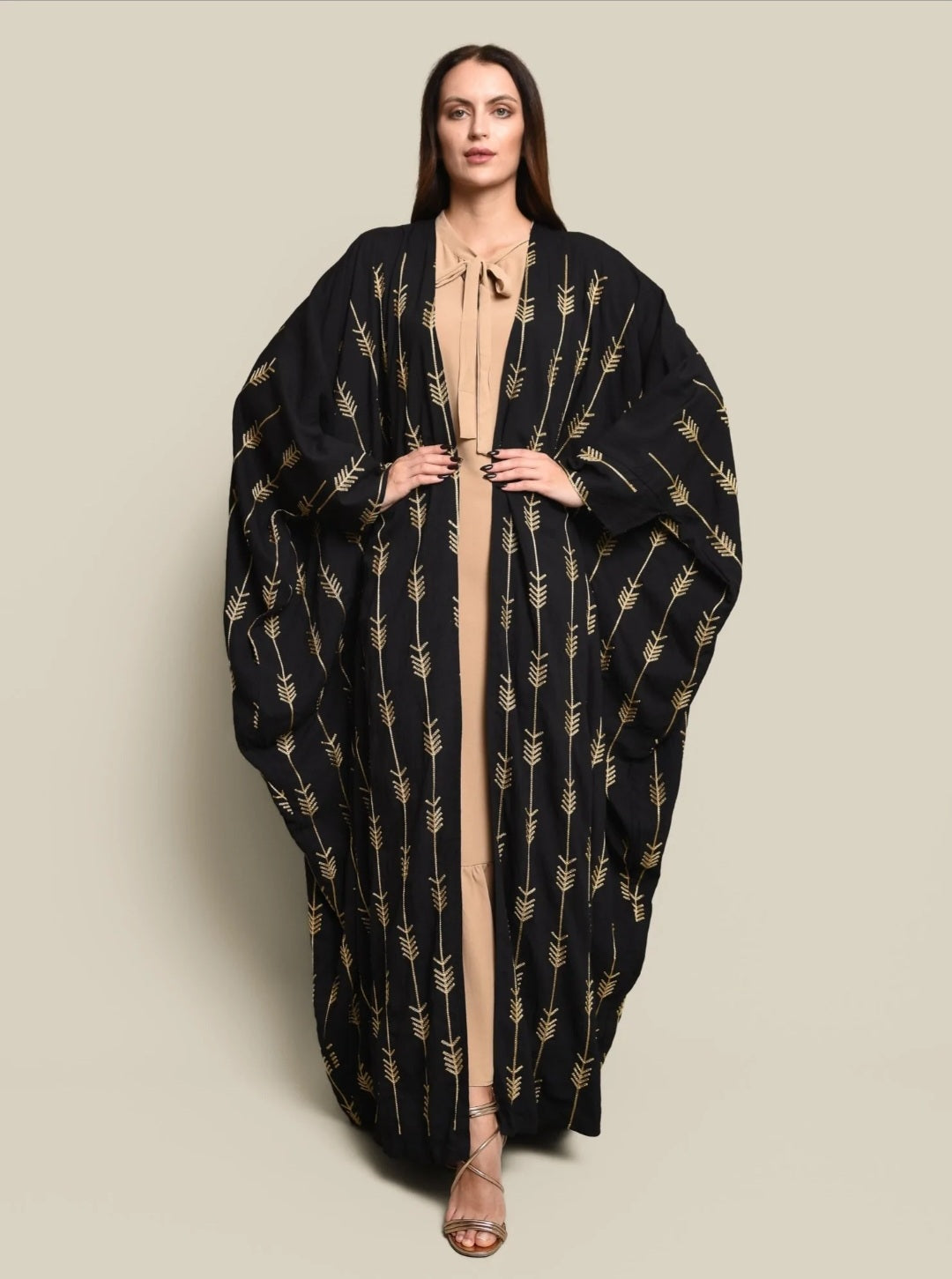 Crepe linen abaya