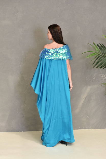 Sequence embroidery kaftan dress