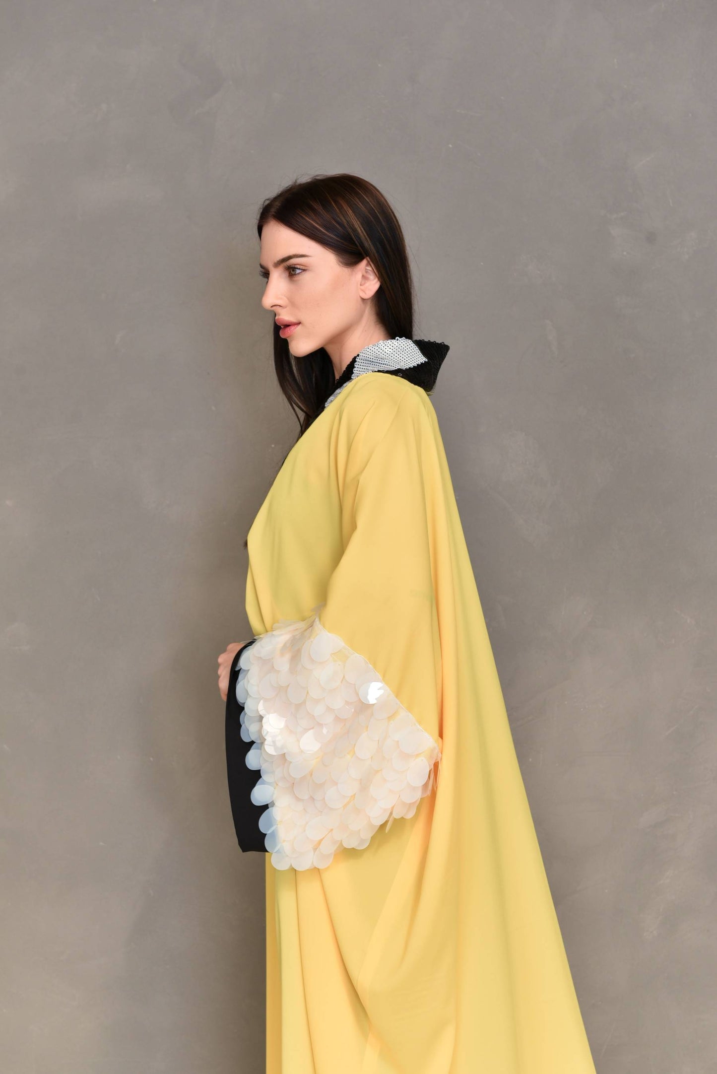 Embroiderd Kaftan Dress – Yellow Design