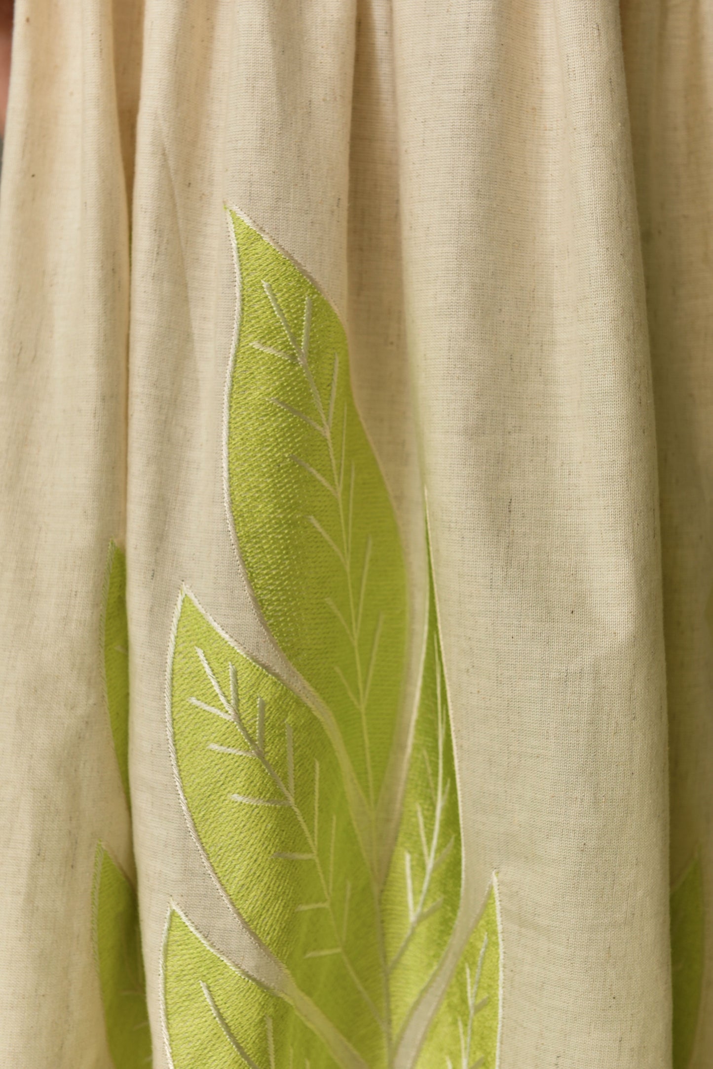 Casual linen embroidered dress