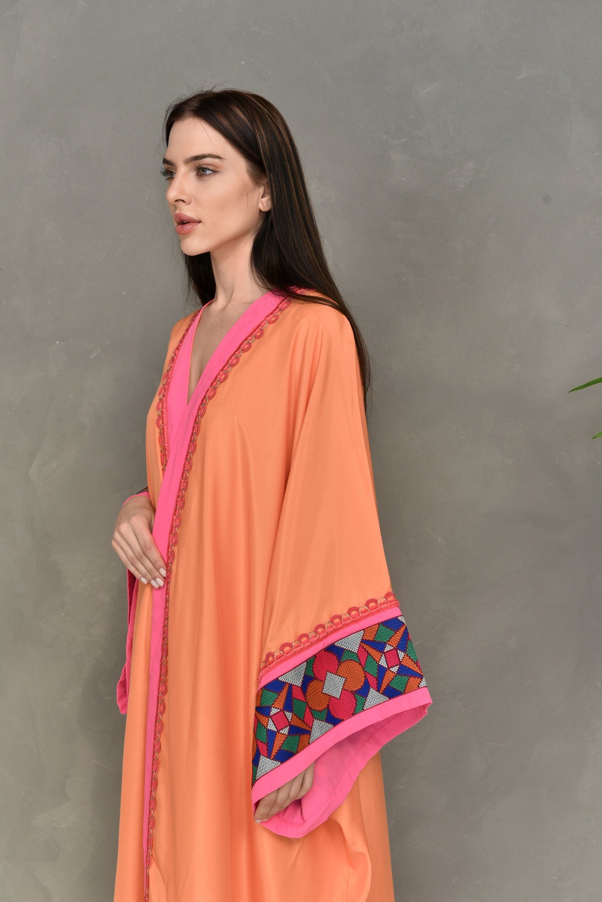 Crepe Satin Embroidered Bisht