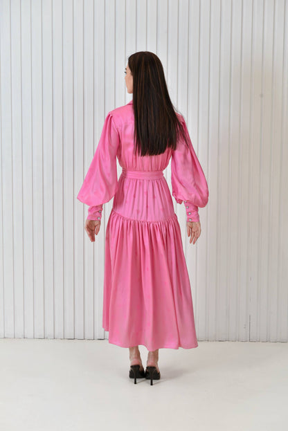 Heart print pink dress
