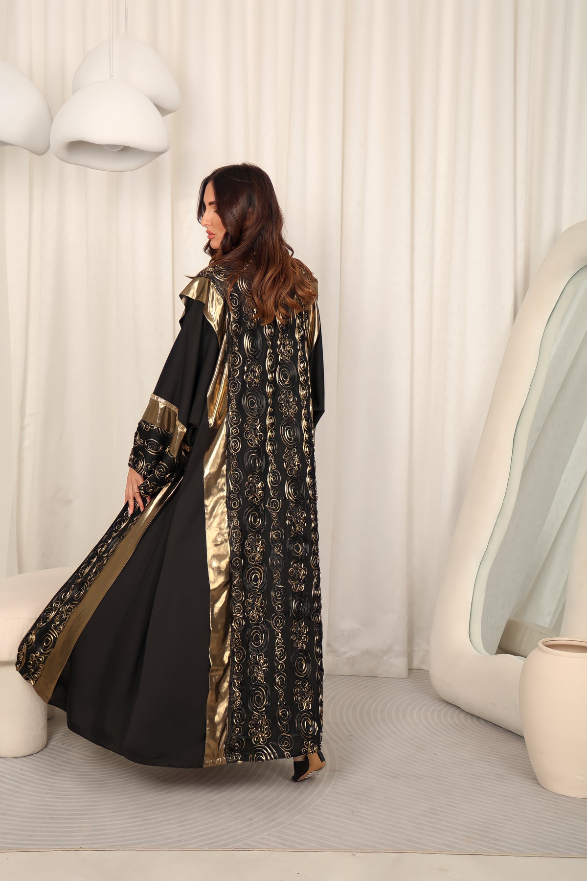 Black Kaftan With Embroidery