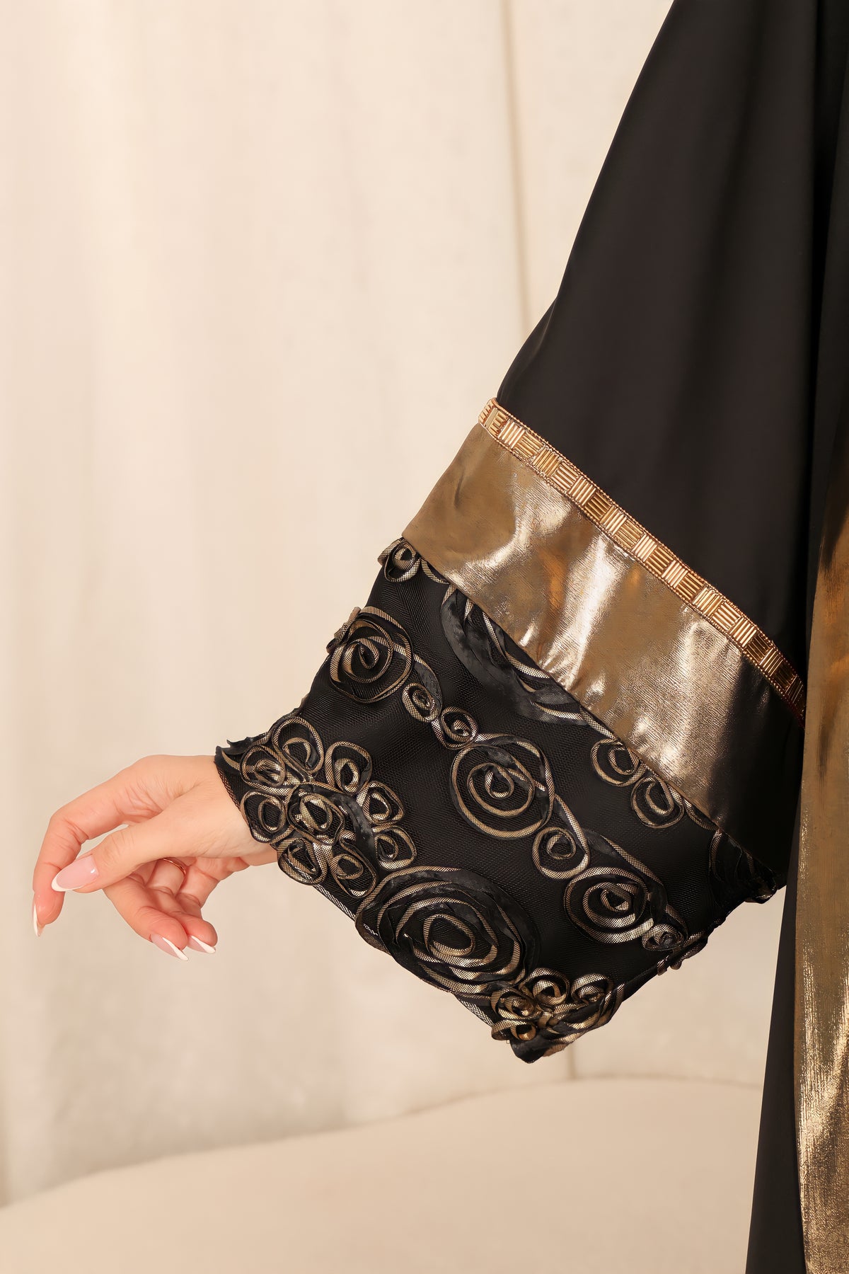 Black Kaftan With Embroidery