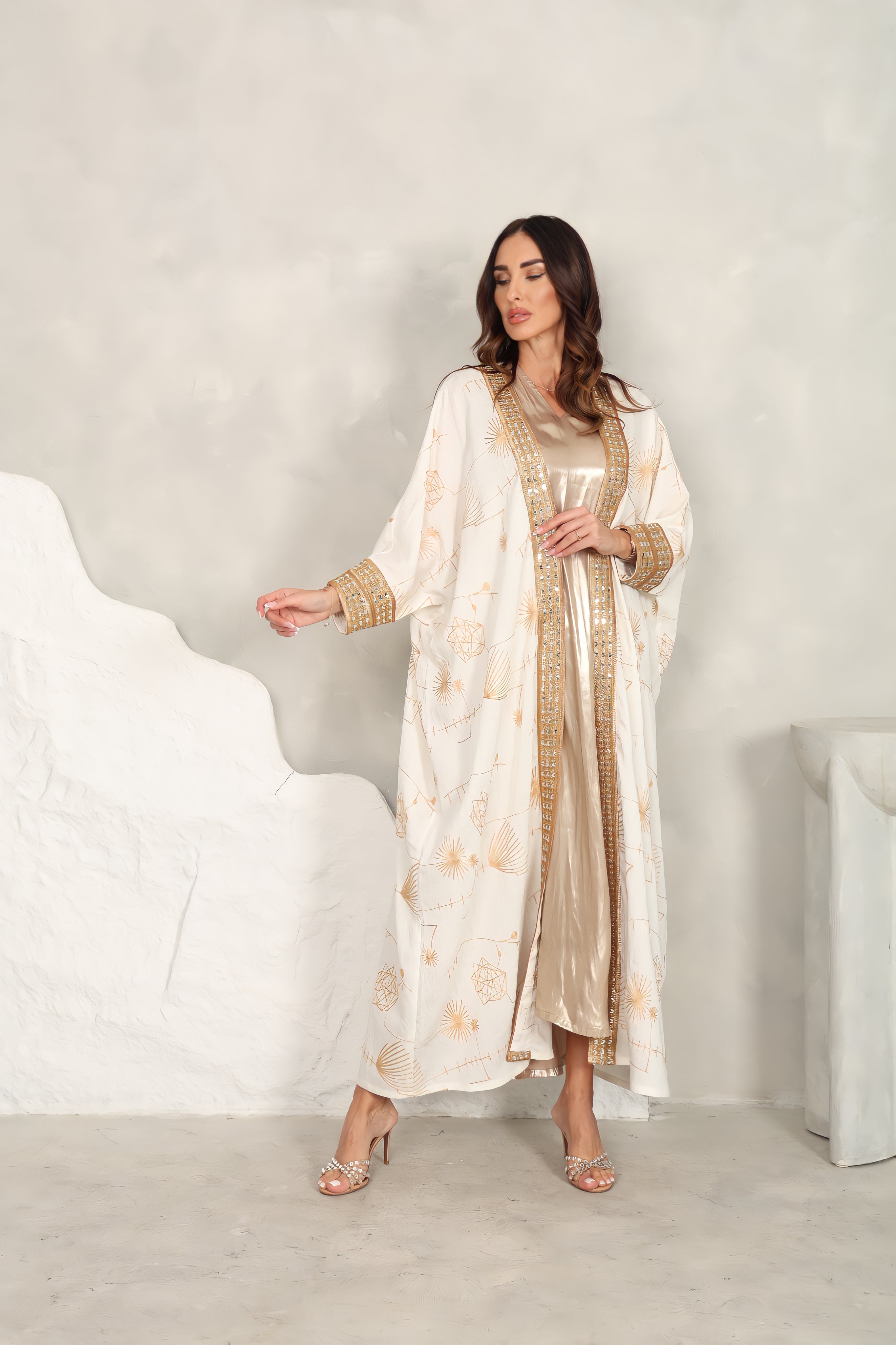 Off White Linen Abaya