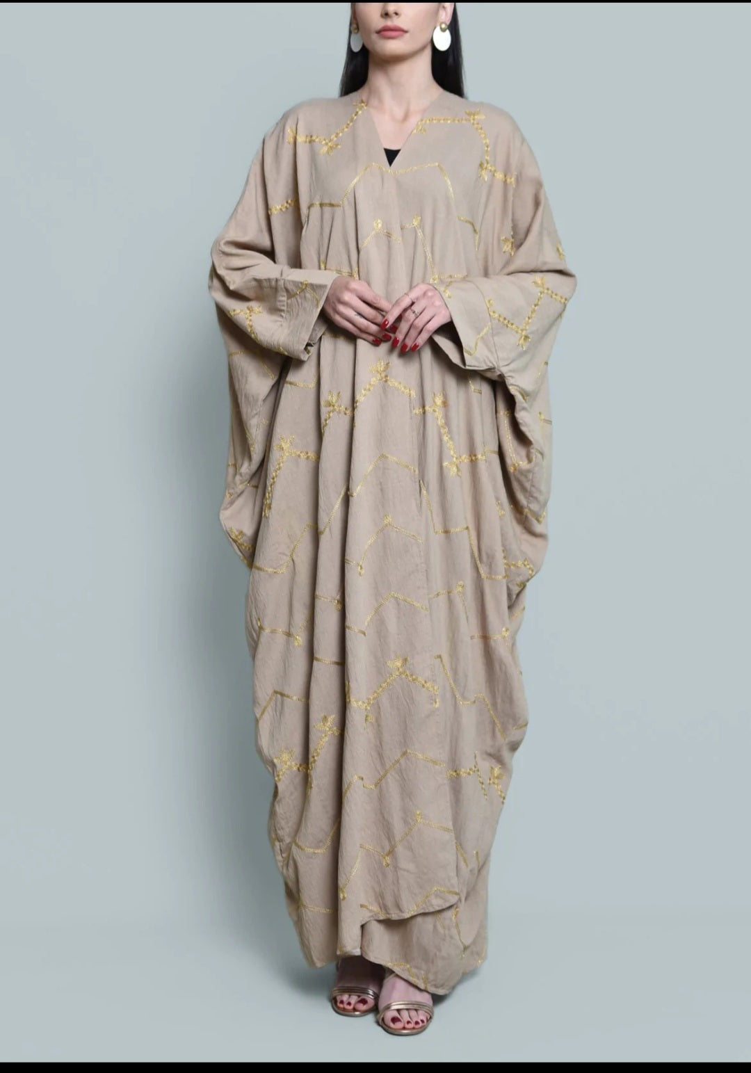 Beige Linen Abaya