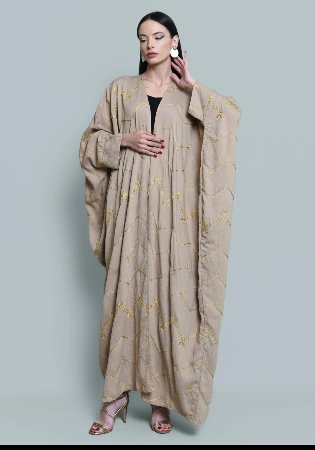 Beige Linen Abaya