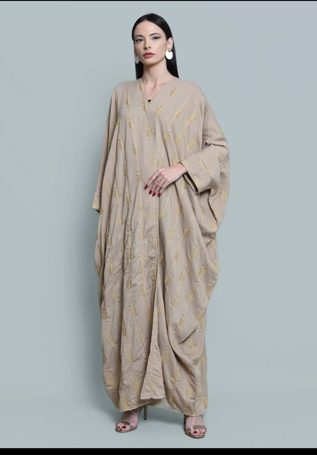 Beige Linen Abaya