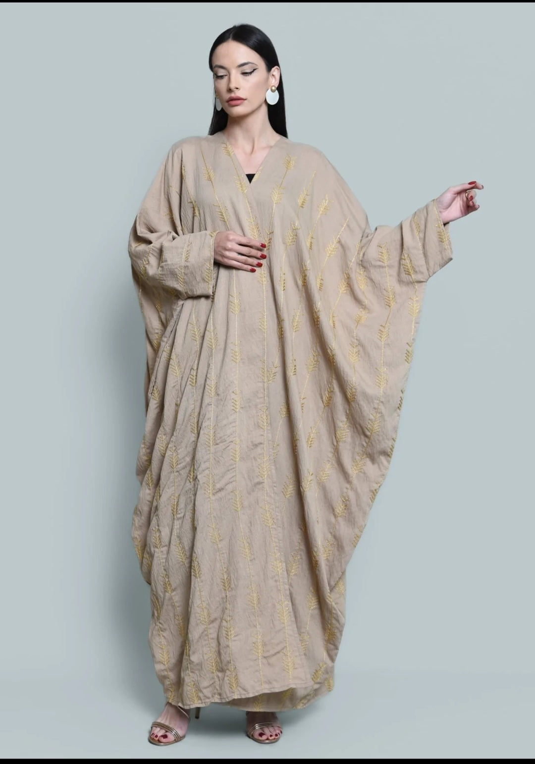 Beige Linen Abaya