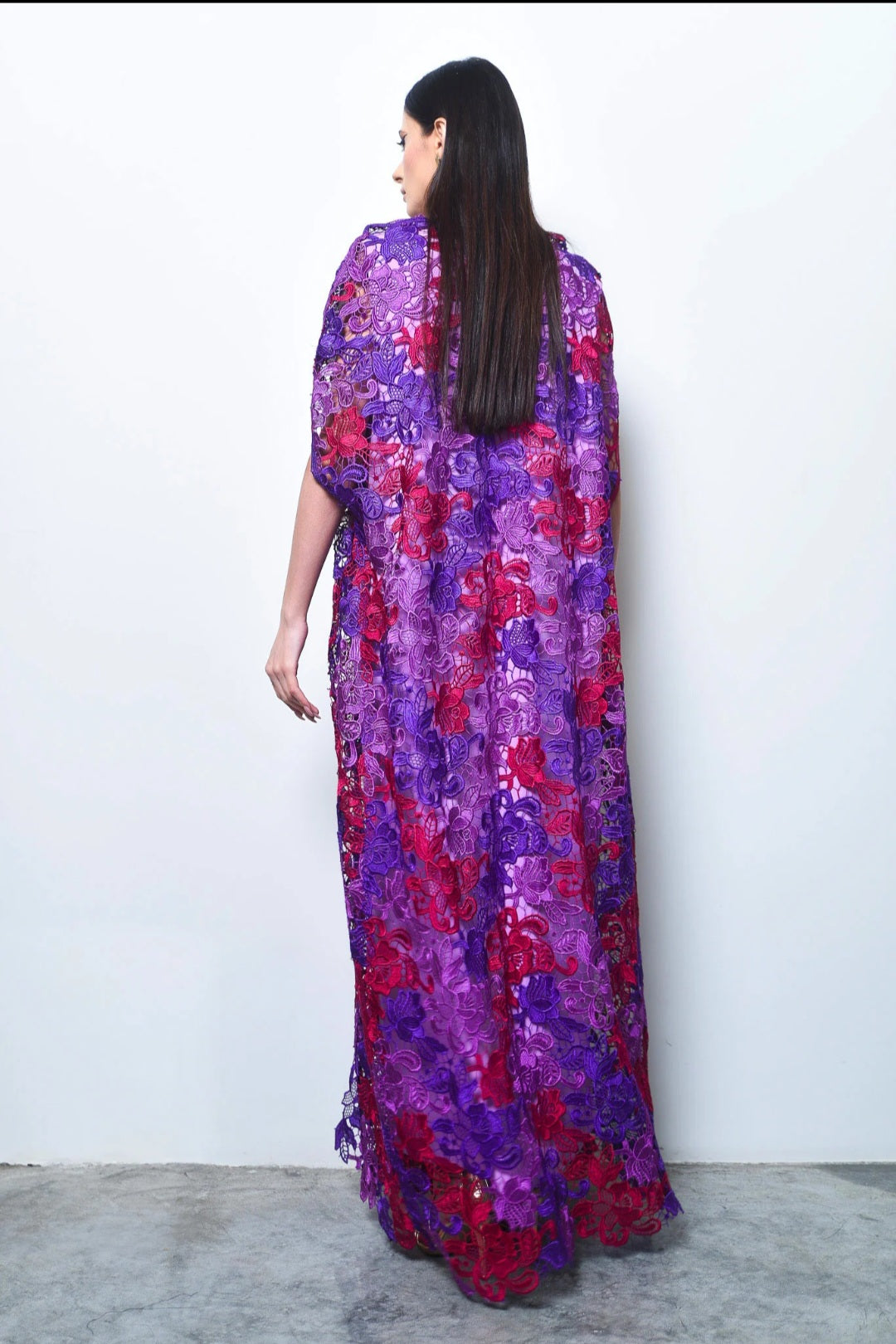 Purple Dantel Kaftan