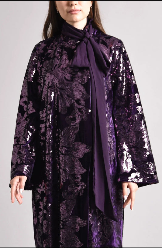 Jungle green sequence embroidery kaftan