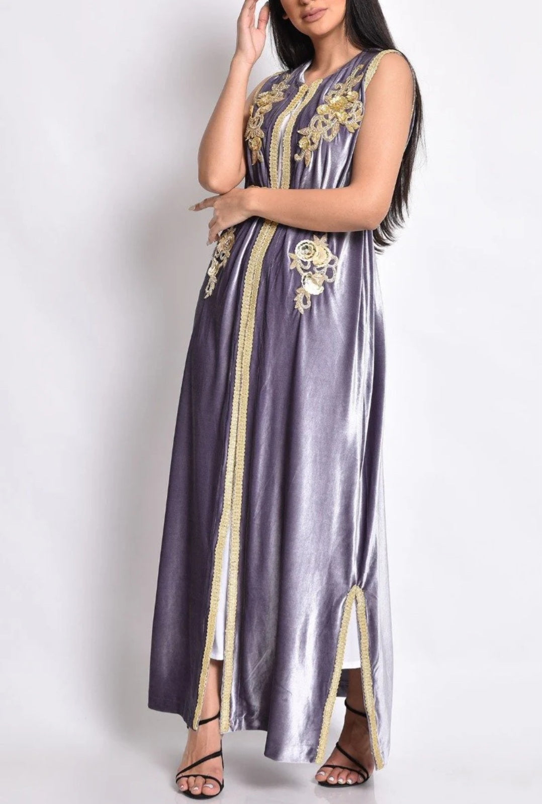 Velvet Kaftan with Embroidery