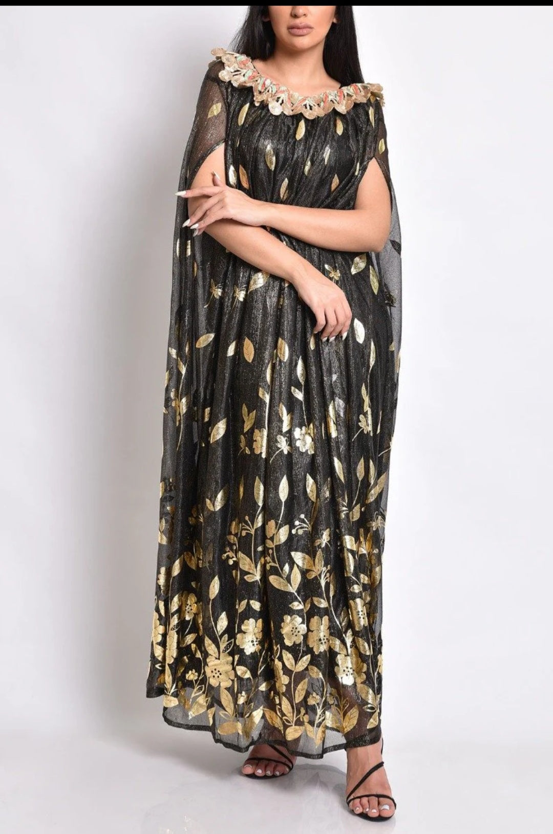Black Tulle Kaftan