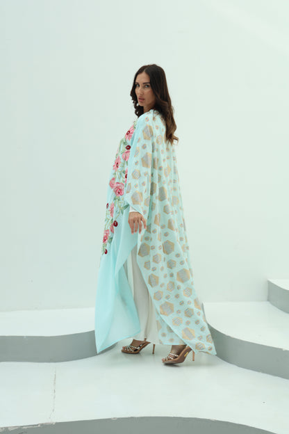 Sky Blue Linen Abaya