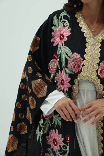 Black Linen Abaya