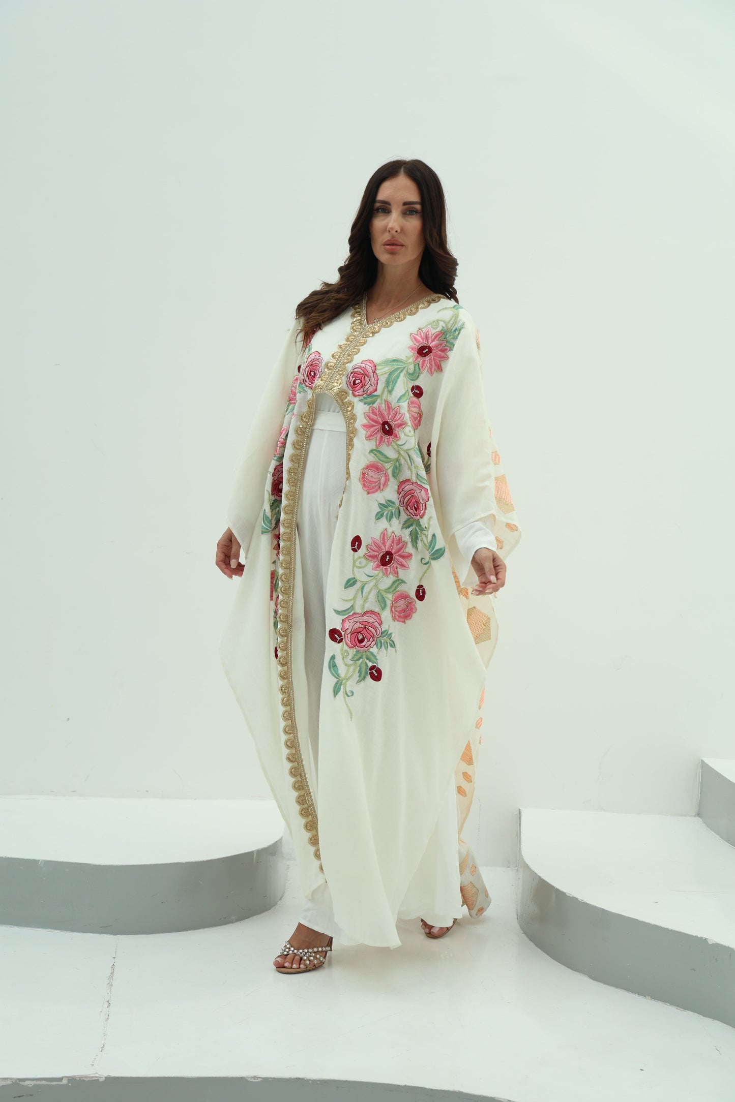 Off White Linen Abaya