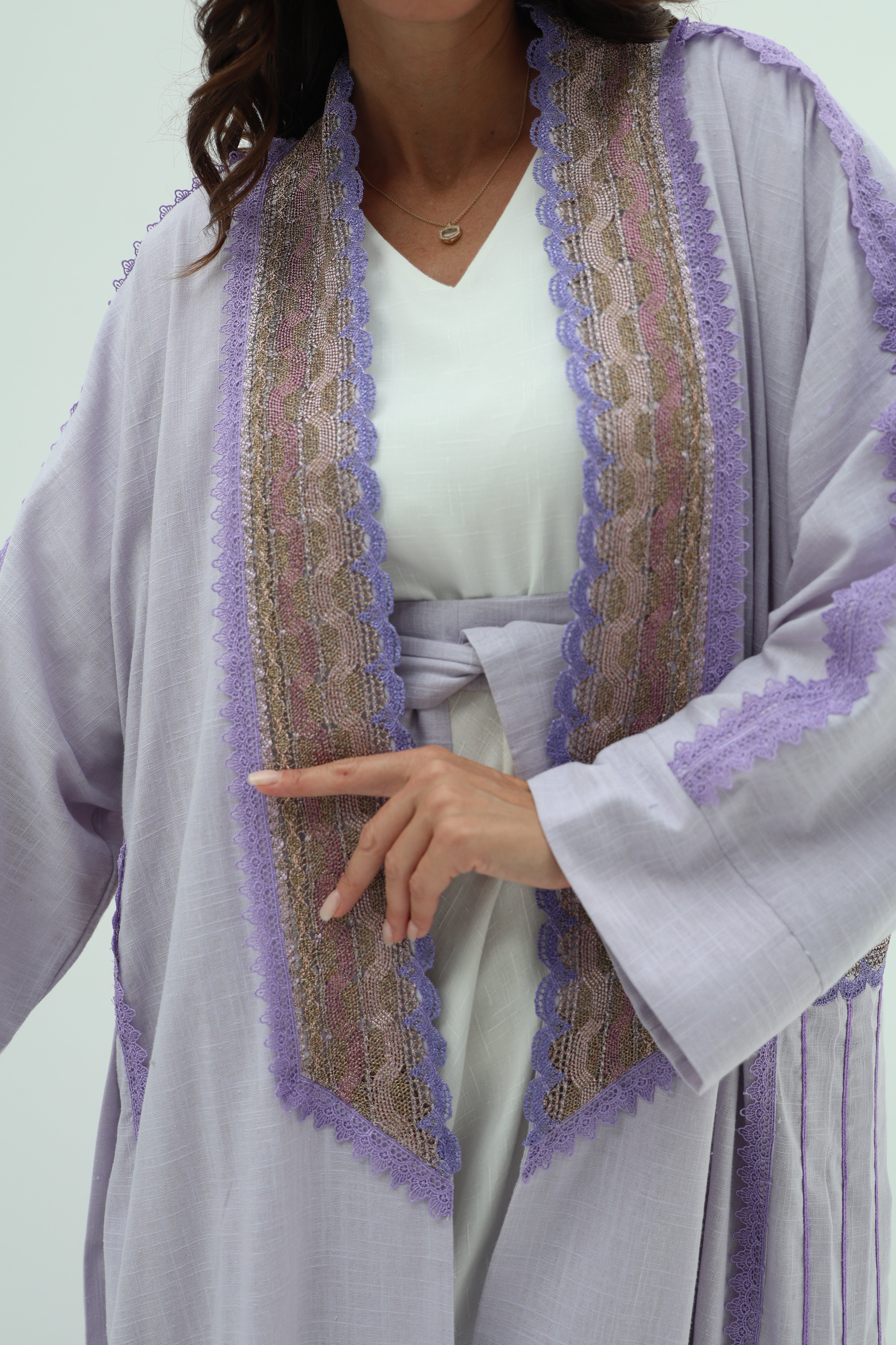 Light Purple Linen Abaya