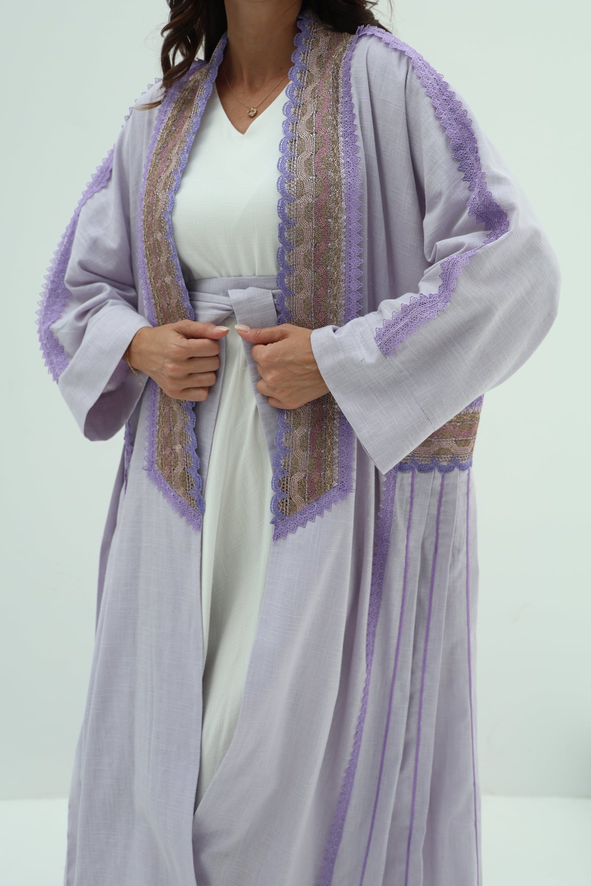 Linen  abaya – lilac