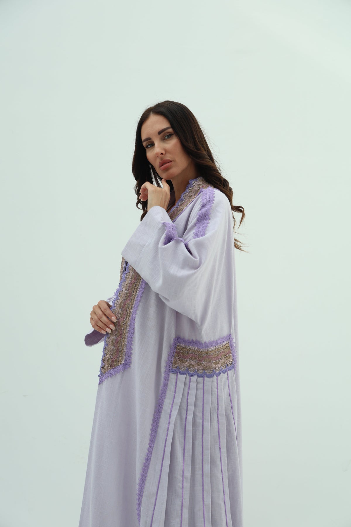 Linen  abaya – lilac