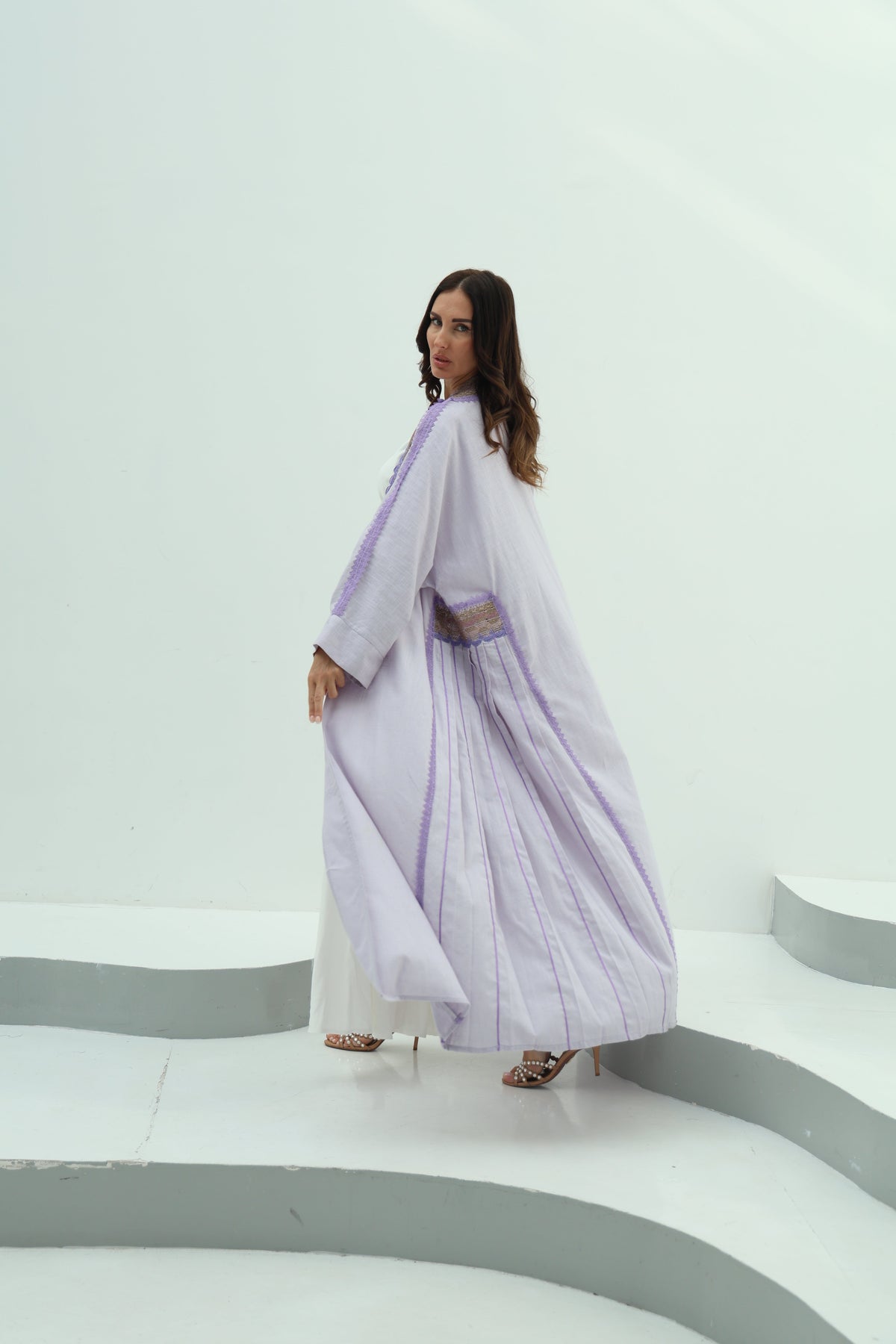 Linen  abaya – lilac