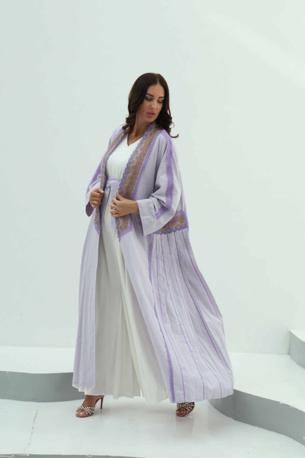 Linen  abaya – lilac