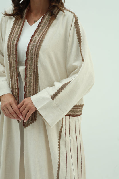 Beige Linen Abaya