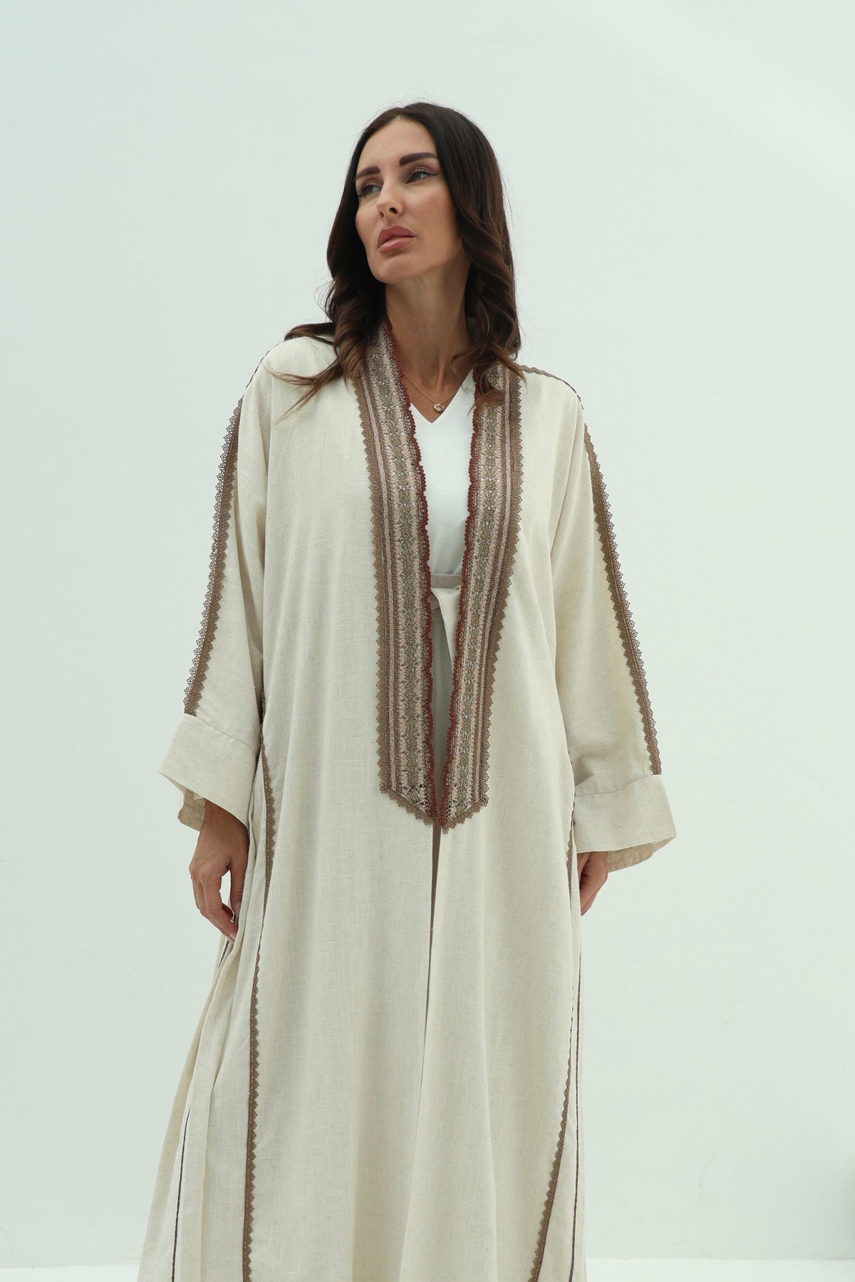 Linen  abaya – biege
