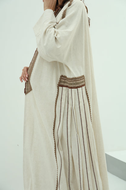 Beige Linen Abaya