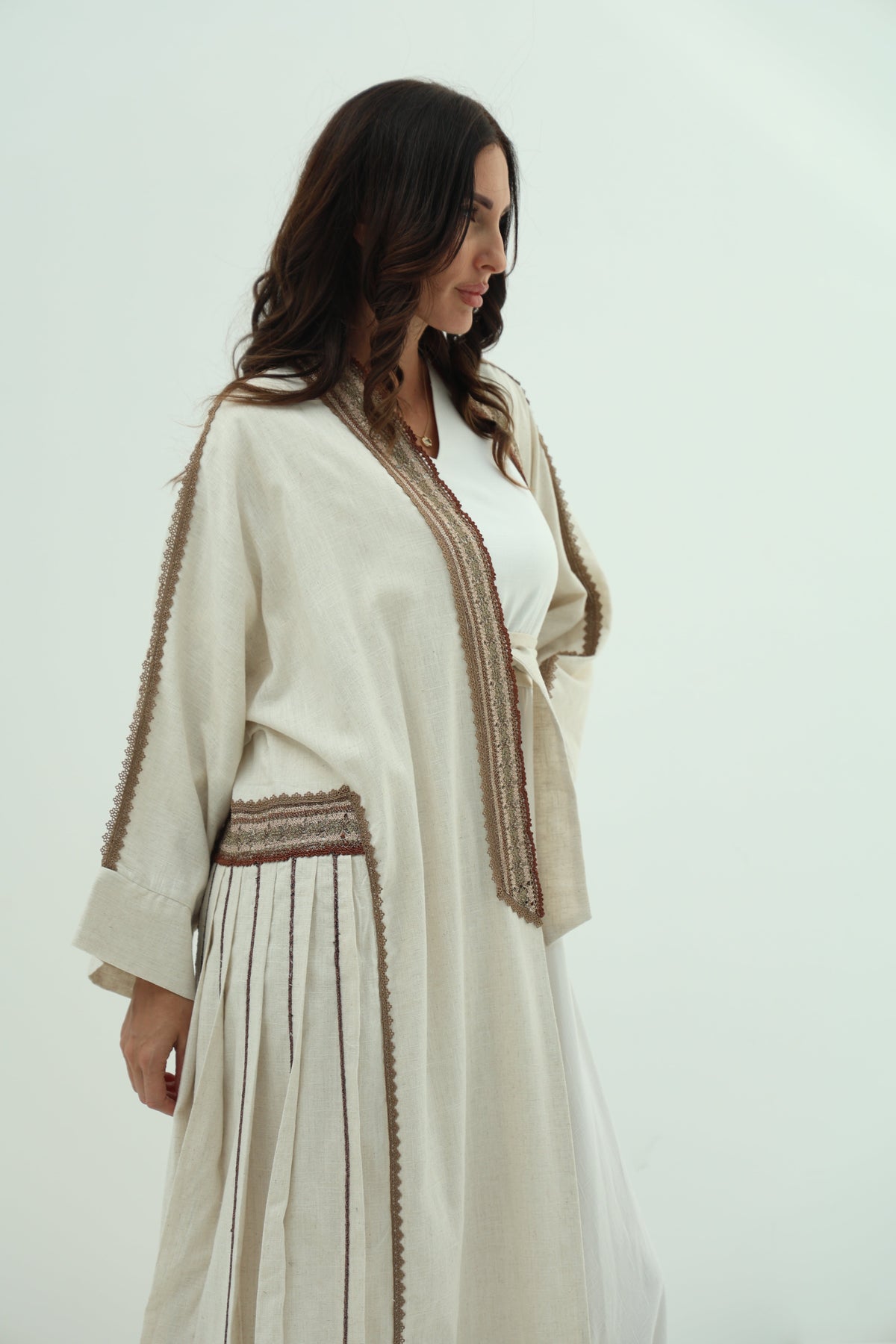 Linen  abaya – biege