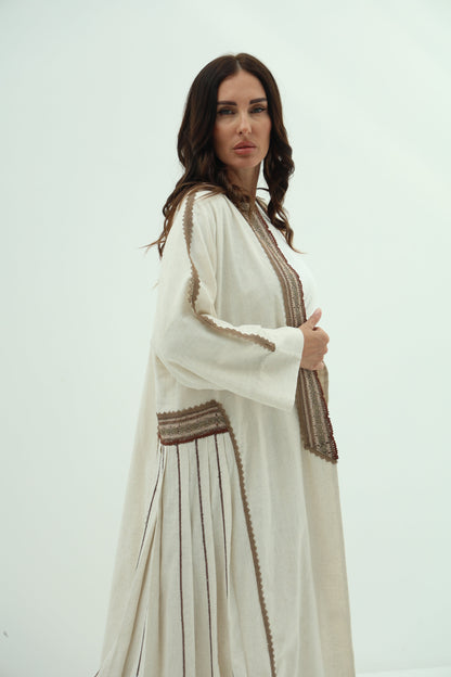 Beige Linen Abaya