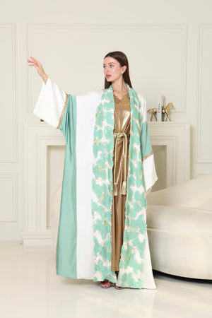 Tiffany Embroidered Crepe Satin Abaya