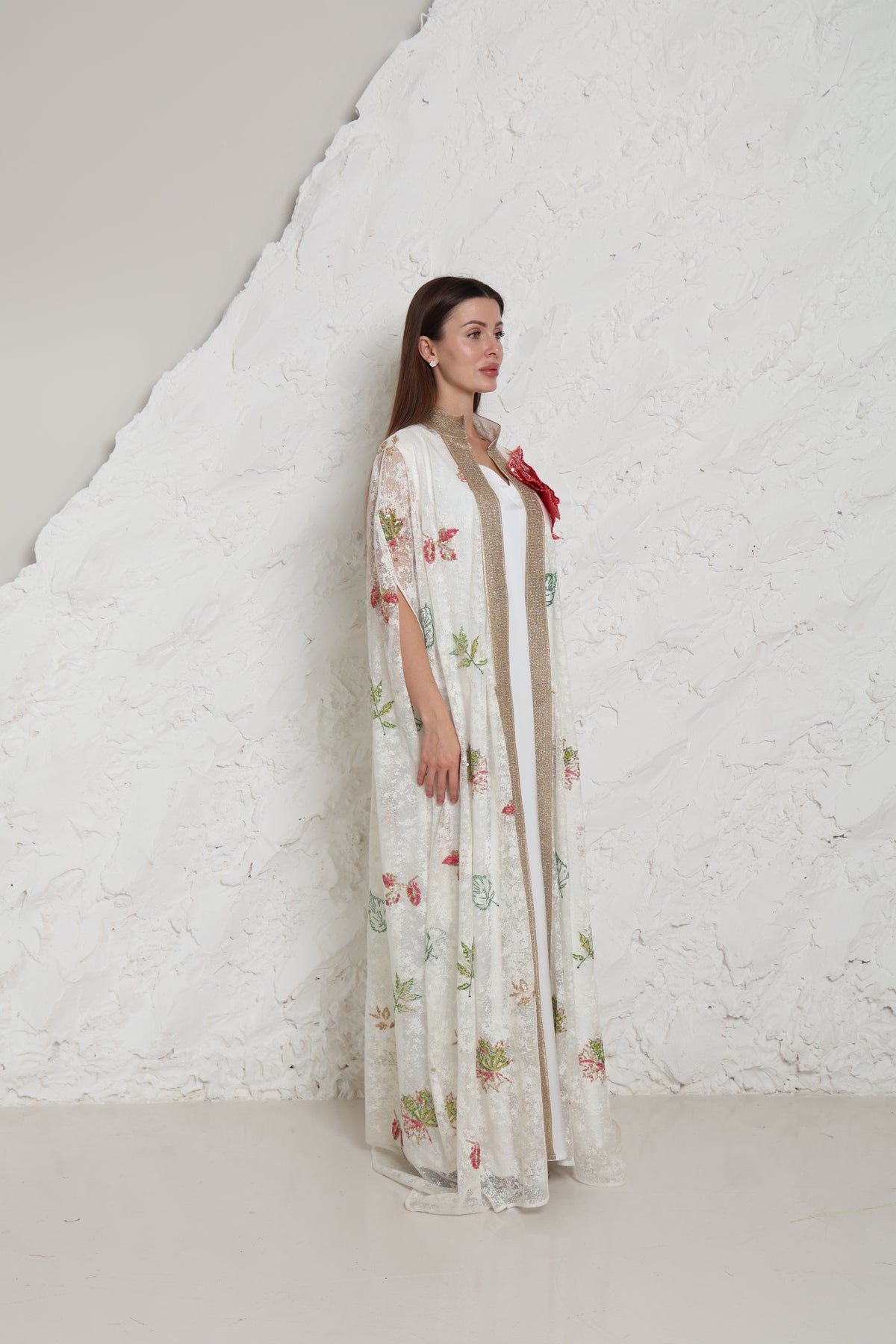 Off-White Tulle Evening Kaftan Set