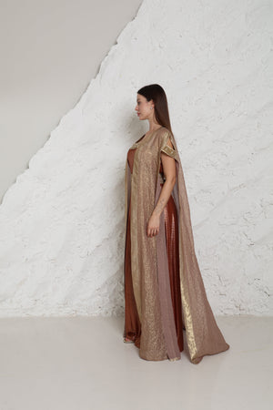 Gold Metalic Georgette Kaftan