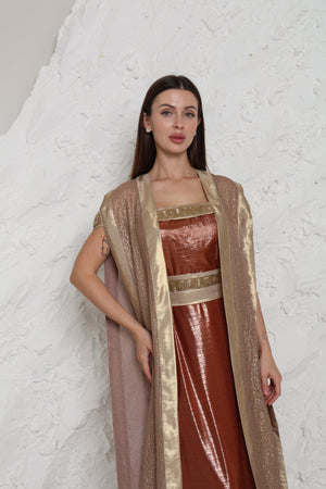 Gold Metalic Georgette Kaftan