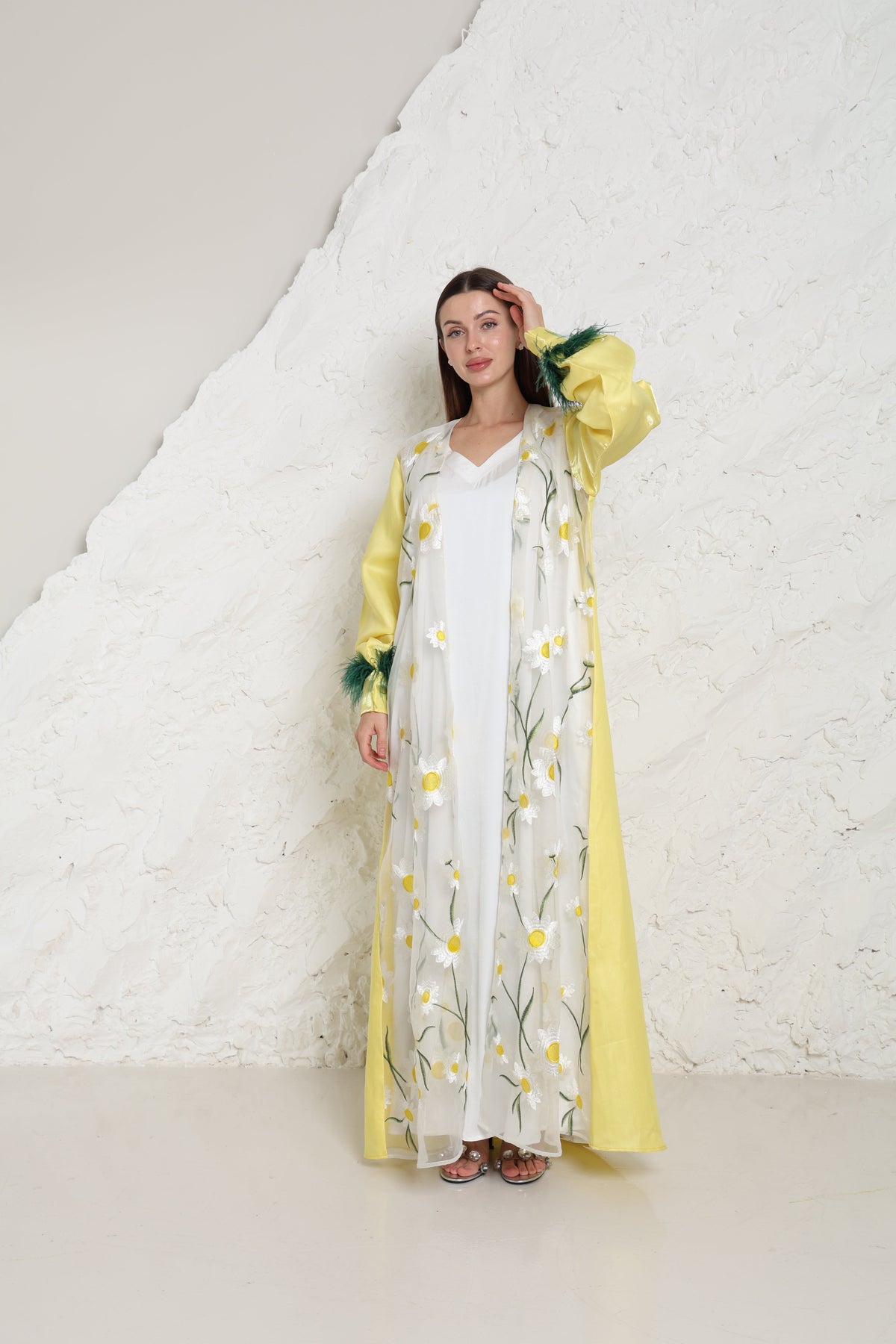 Yellow Organza Kaftan